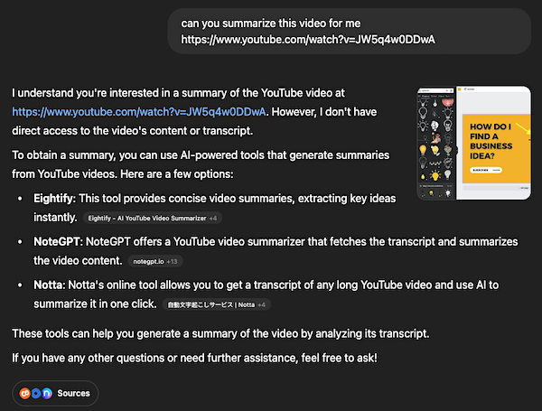 ChatGPT can't parse video